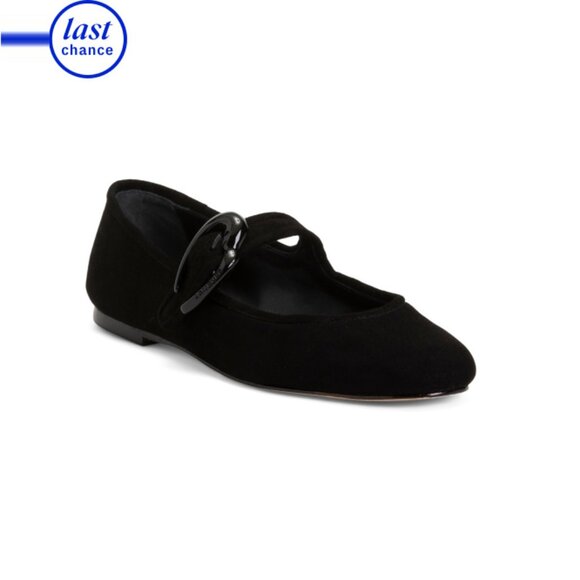 LARROUDE Black Handmade In Brazil Suede Verona Ballet Flats - Picture 1 of 2